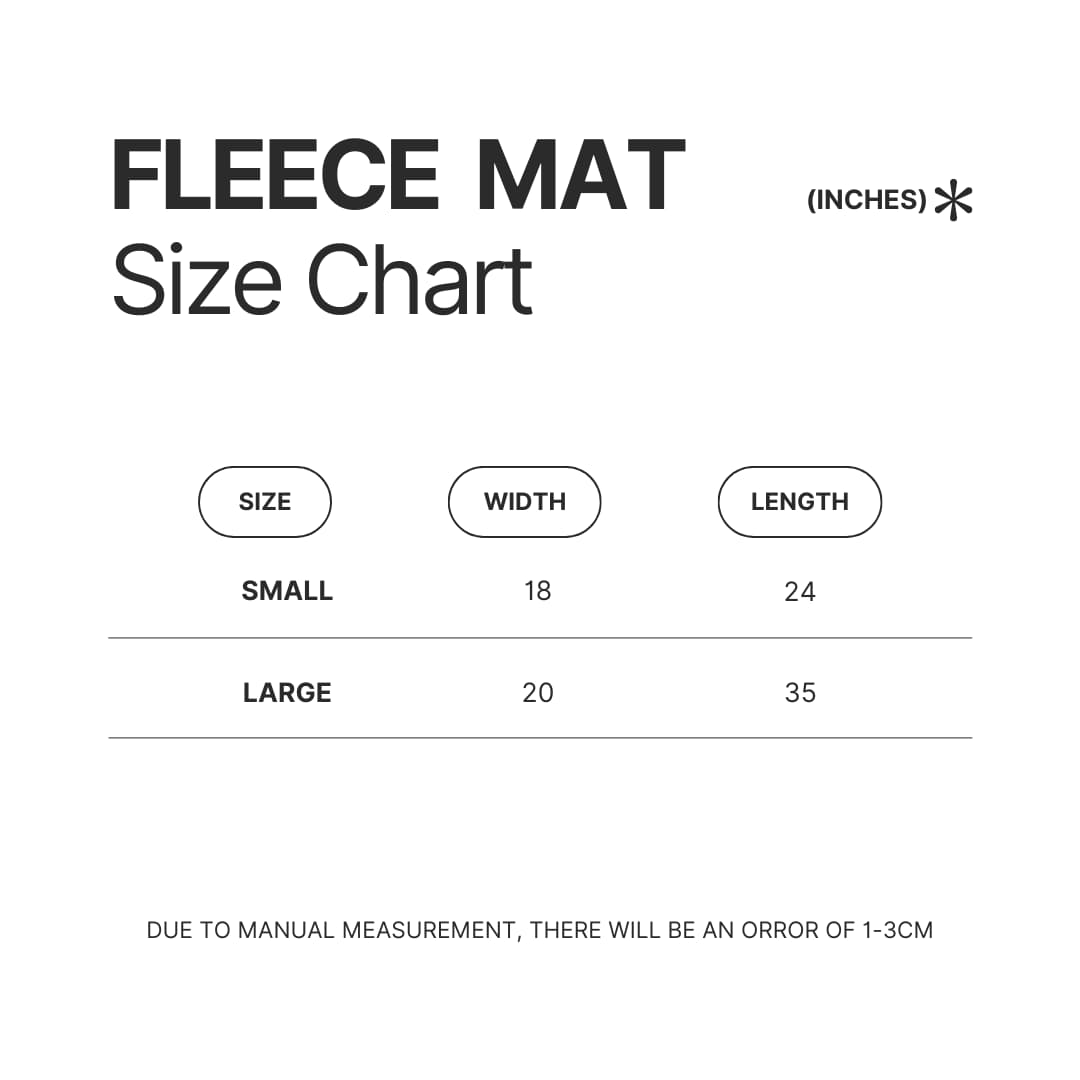 Fleece Mat Size Chart - Beastars Shop