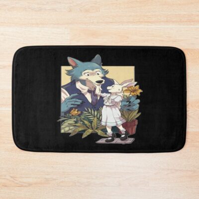 Beastars Cute Couple Legoshi And Haru Bath Mat