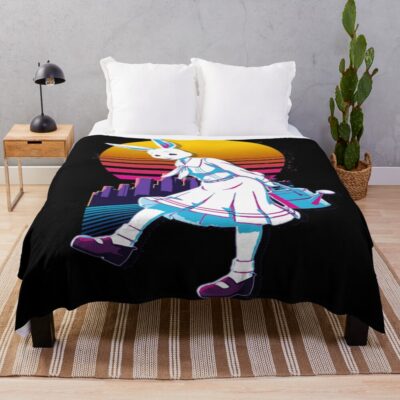 Haru Beastars 80s Retro Throw Blanket