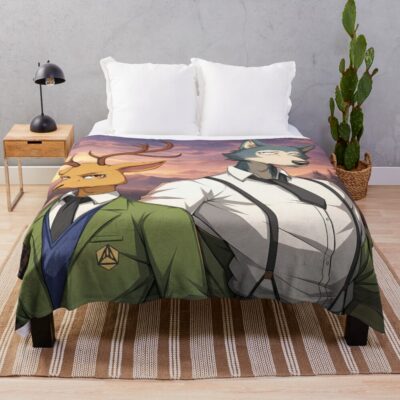 Cool Beastars Louis And Legoshi Throw Blanket
