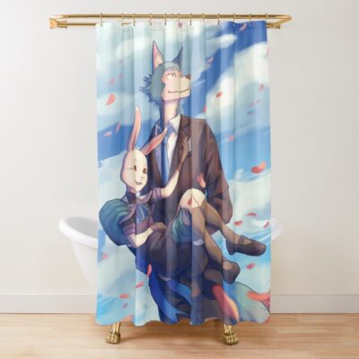Beastars Lovely Legoshi And Haru Shower Curtain
