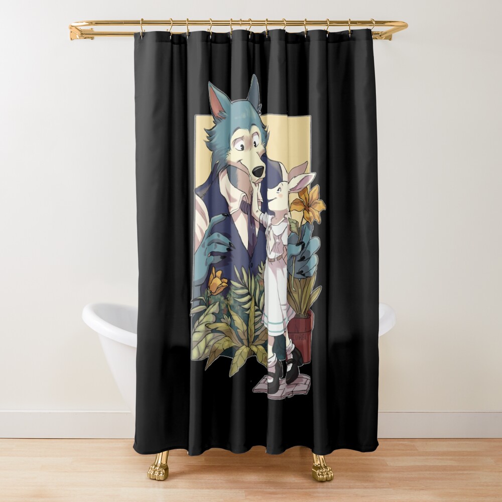 Beastars Cute Couple Legoshi And Haru Shower Curtain