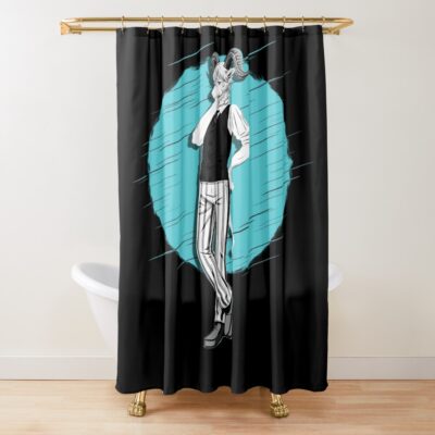Pina Beastars With Blue Shower Curtain
