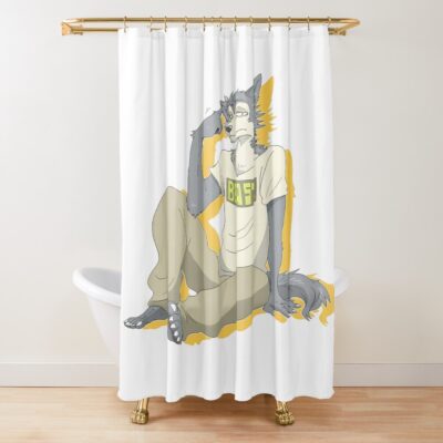 Cute Legoshi Sitting Beastars Shower Curtain