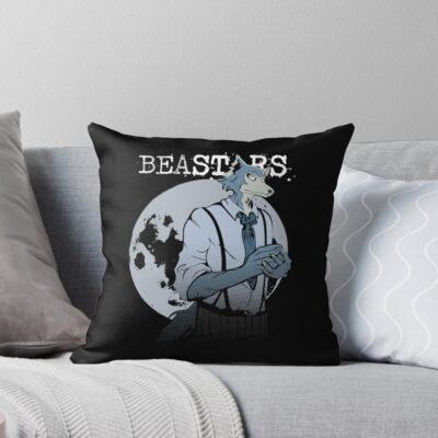 Legoshi Wolf Under The Moon Throw Pillow