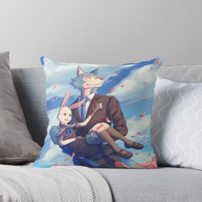 Beastars Lovely Legoshi And Haru Throw Pillow
