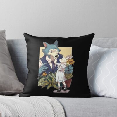 Beastars Cute Couple Legoshi And Haru Throw Pillow
